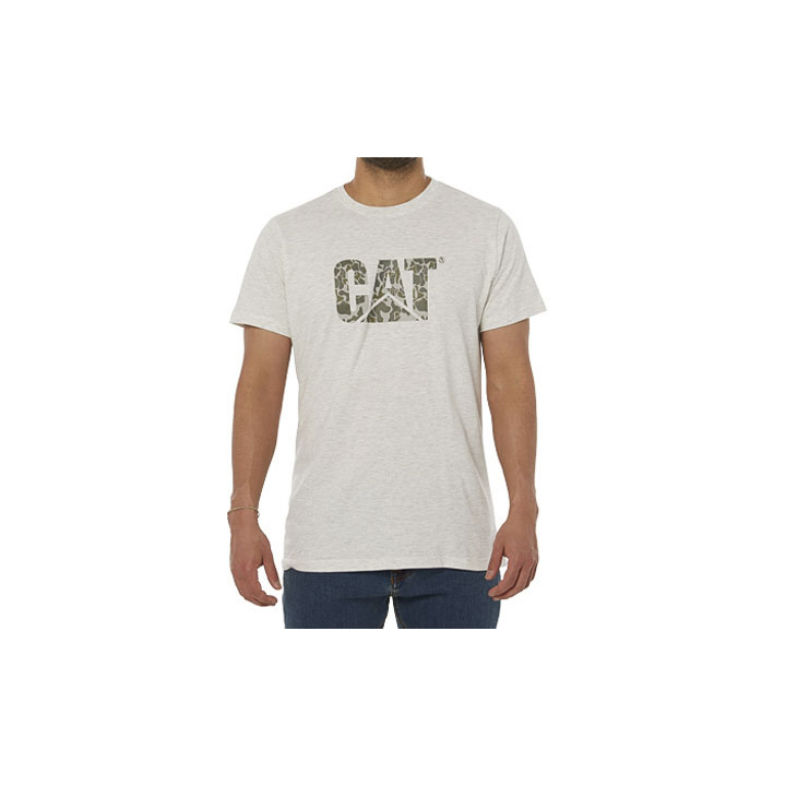 Caterpillar Original Logo Miesten T-Shirts Vaaleanharmaat Camo | FI-2981