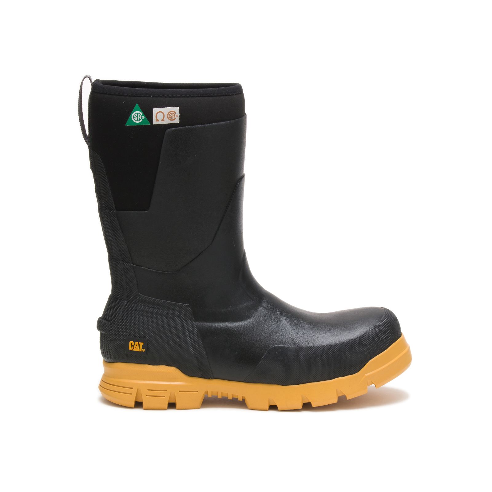 Caterpillar Stormers 11" Steel Varvas Csa Naisten Kumisaappaat Black/Yellow | FI-4835