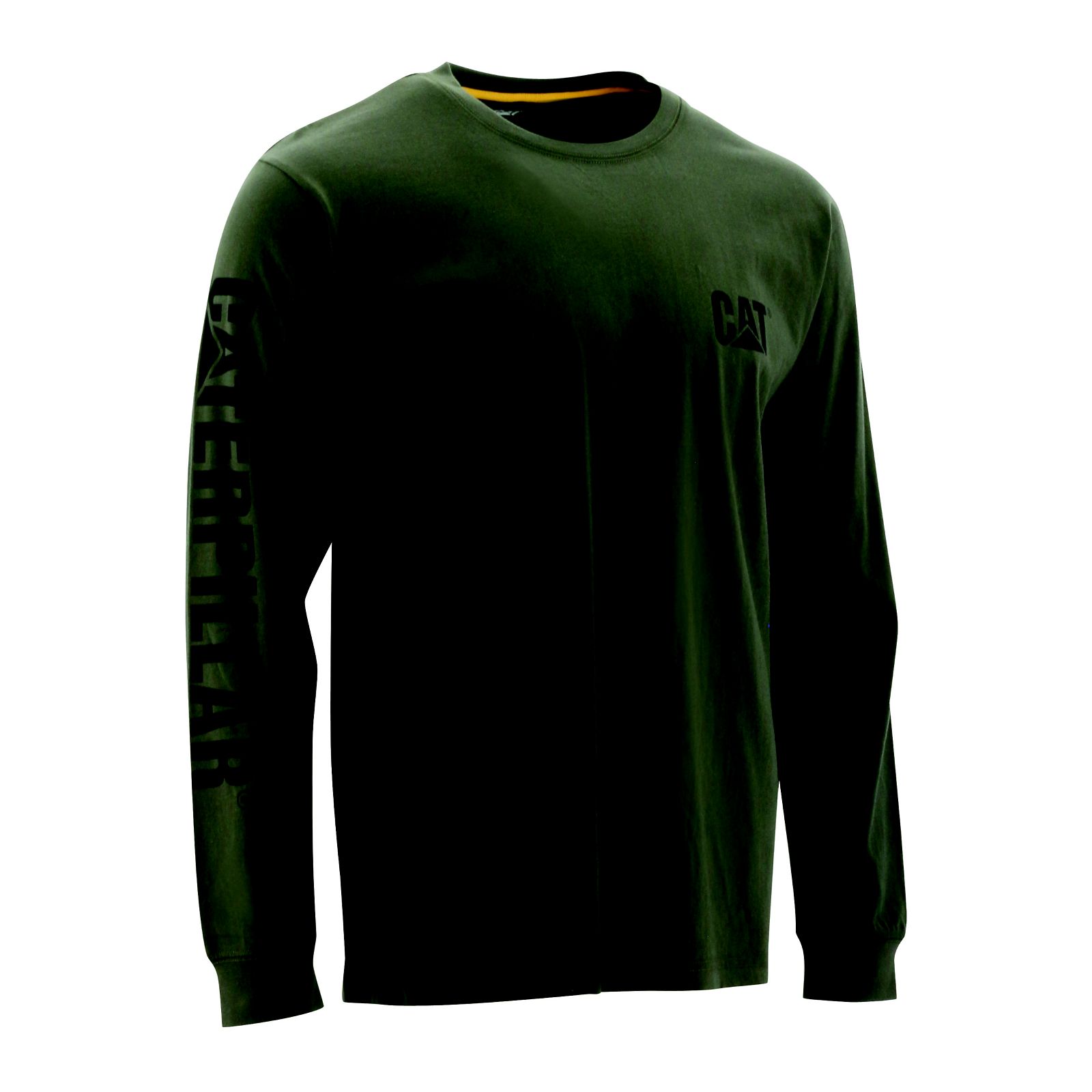 Caterpillar Trademark Banner Long Sleeve Miesten T-Shirts Vihreä | FI-0854