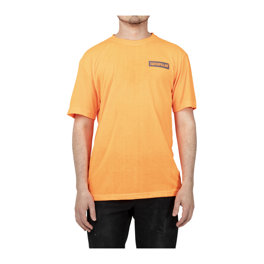 Caterpillar Triton Block S/S Miesten T-Shirts Oranssi | FI-4039